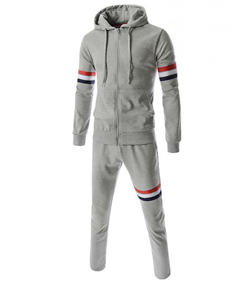 Men's Long Sleeve Set,Cotton Striped